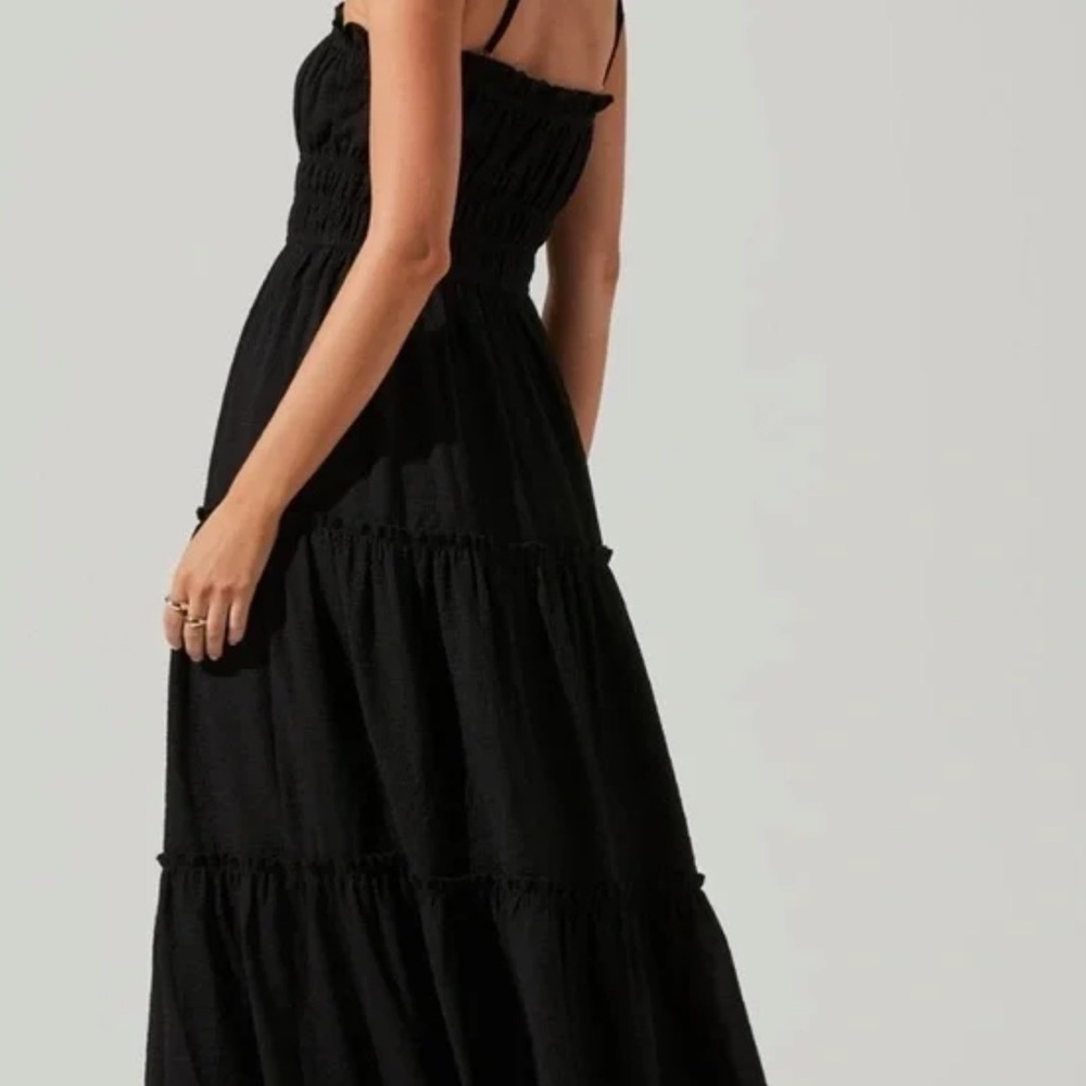 ASTR Black Tiered Maxi Dress